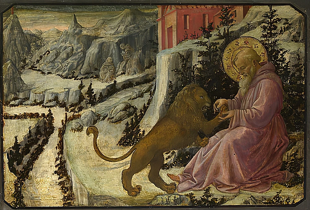 San Girolamo e il Leone, Pannello della Predella - Galleria Nazionale, Pistoia